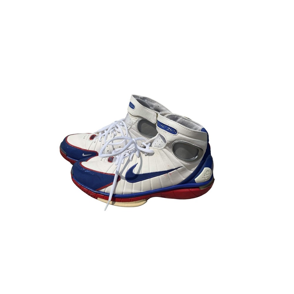 Nike Air Zoom Huarache 2K4 Mens 10.5 White Blue Red Y2K Basketball Shoes